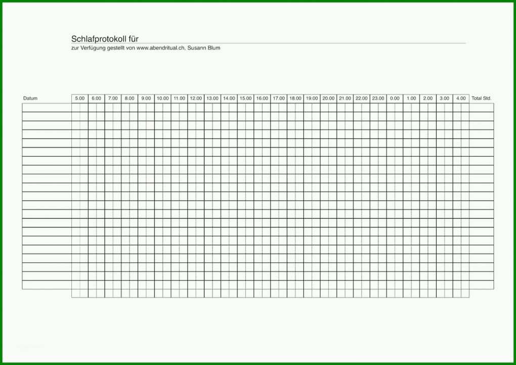 Ausnahmsweise Schlafprotokoll Baby Vorlage 1278x904