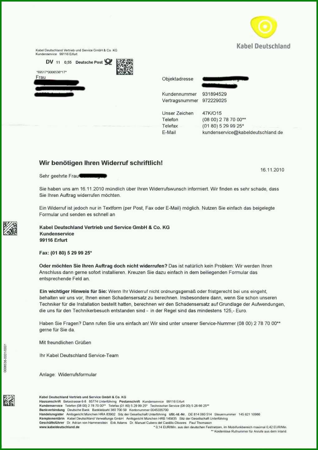 Bemerkenswert Unitymedia Kündigung sonderkündigungsrecht Umzug Vorlage 1240x1753