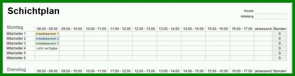 Fabelhaft Dienstplan Blanko Vorlage 1030x266