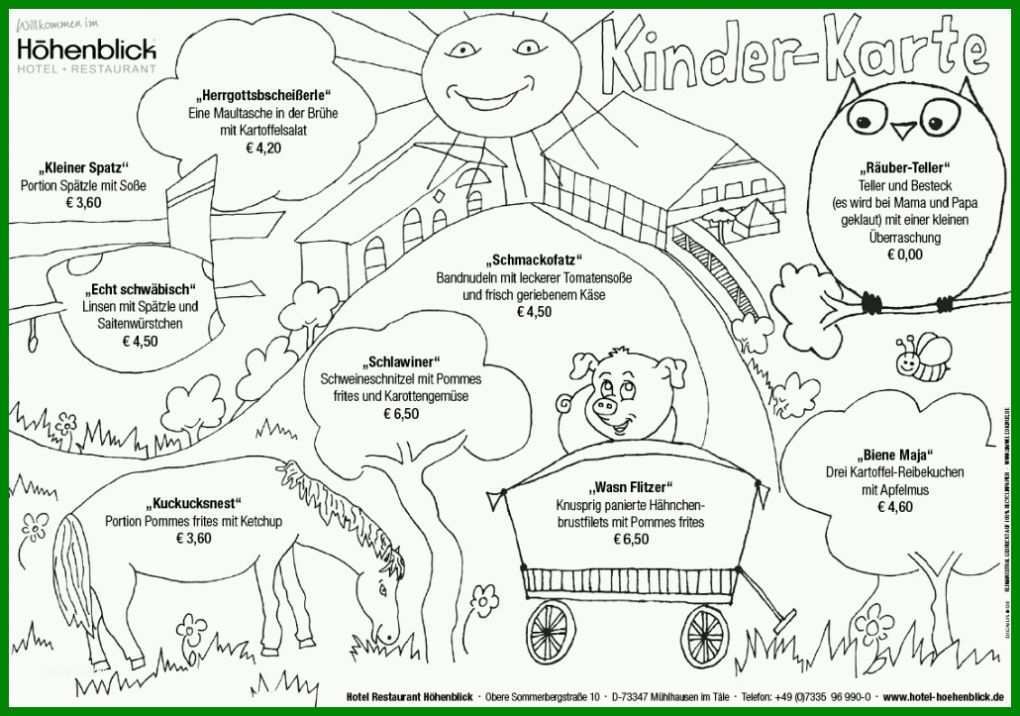 Überraschen Kinderspeisekarte Vorlage 1030x723