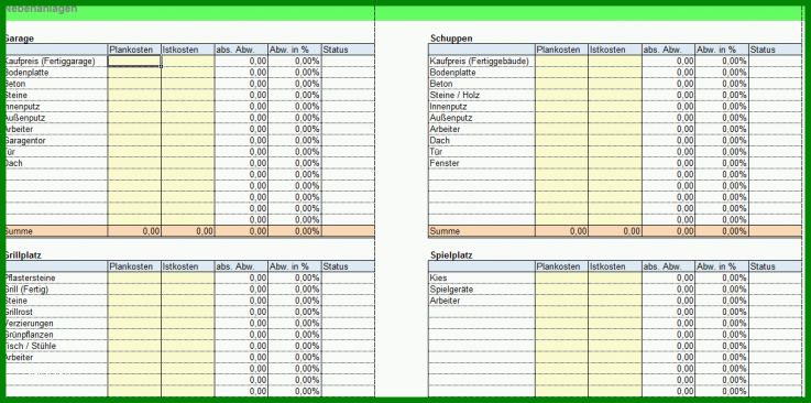 Rühren Kostenaufstellung Hausbau Vorlage 1215x604