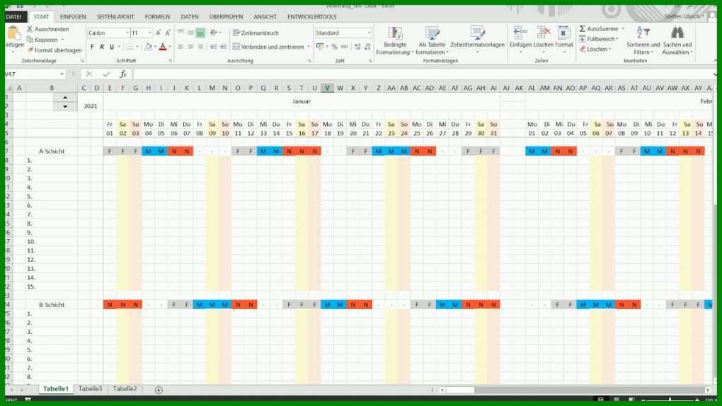 Auffällig Schichtplan Vorlage 3 Schichten 1280x720