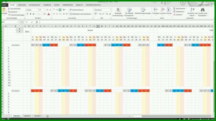 Auffällig Schichtplan Vorlage 3 Schichten 1280x720