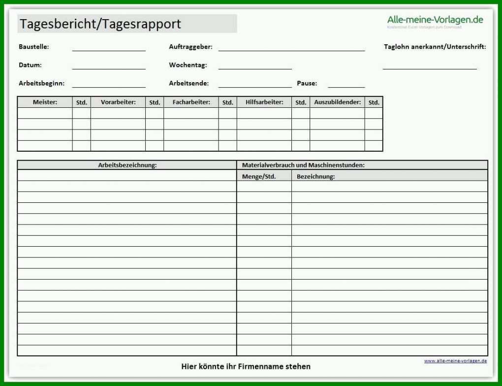 Moderne Stundenzettel Vorlage 1099x845