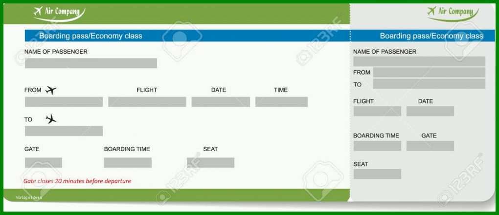 Hervorragen Flugticket Vorlage Zum Bearbeiten Kostenlos 1300x562