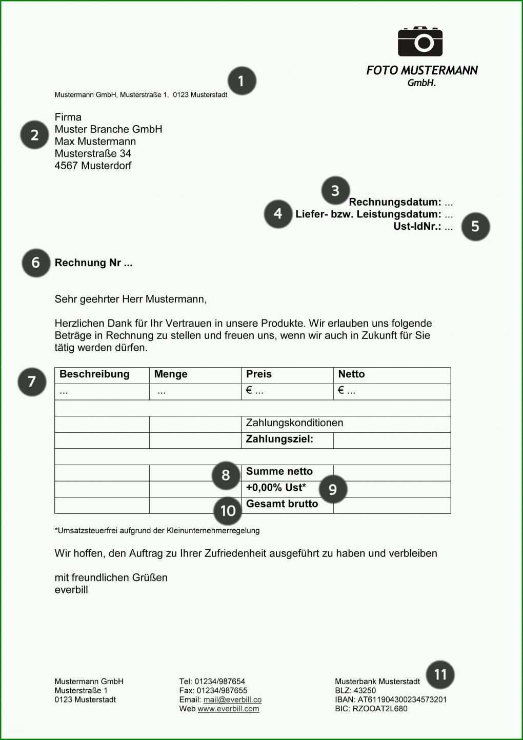 Auffällig Rechnung Ausstellen Als Privatperson Vorlage 2480x3508