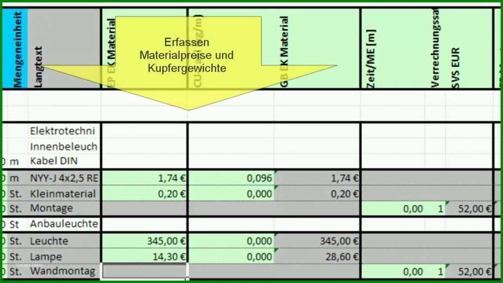 Original Vorlage Leistungsverzeichnis Excel 1280x720