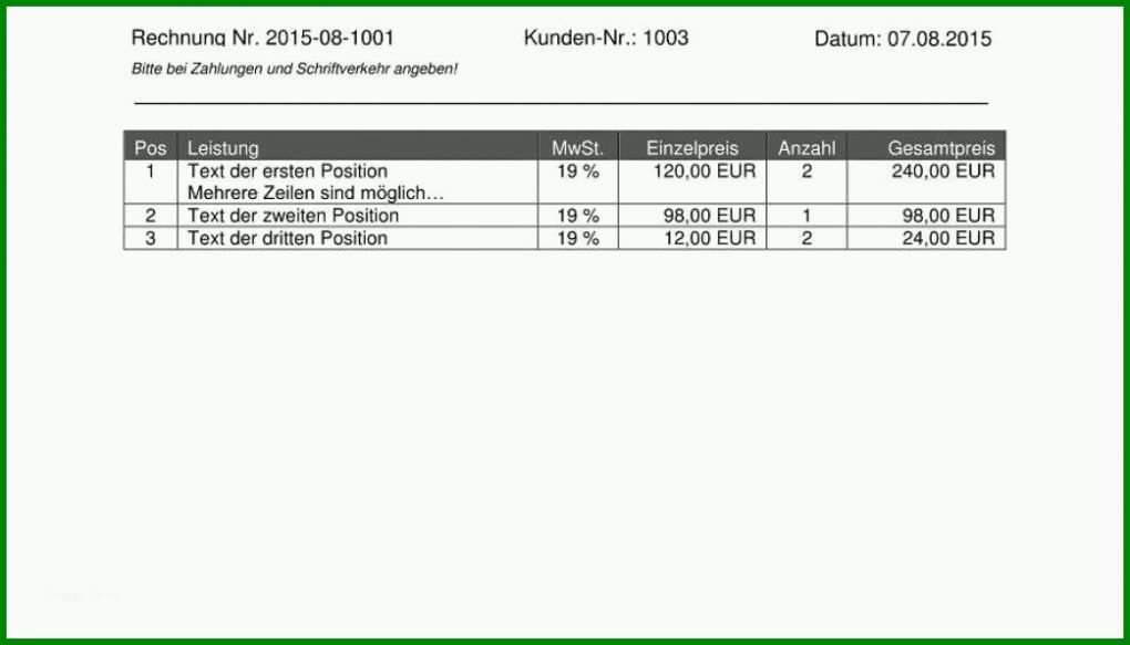 Allerbeste Vorlage Rechnung Provision 1042x596