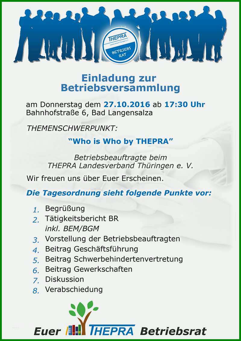 Hervorragend Muster Einladung Betriebsversammlung Arbeitgeber 2 318636 ...