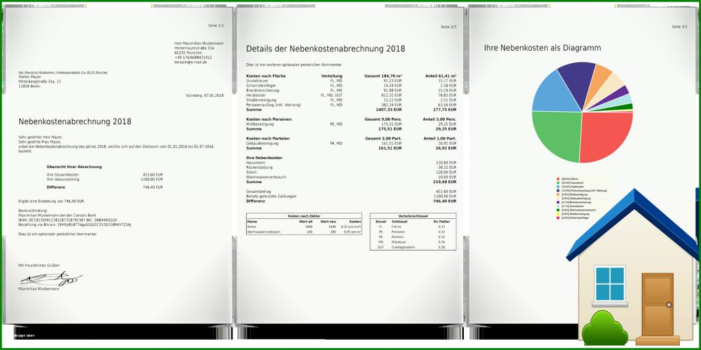 Original Nebenkostenabrechnung Für Mieter Vorlage 2208x1104