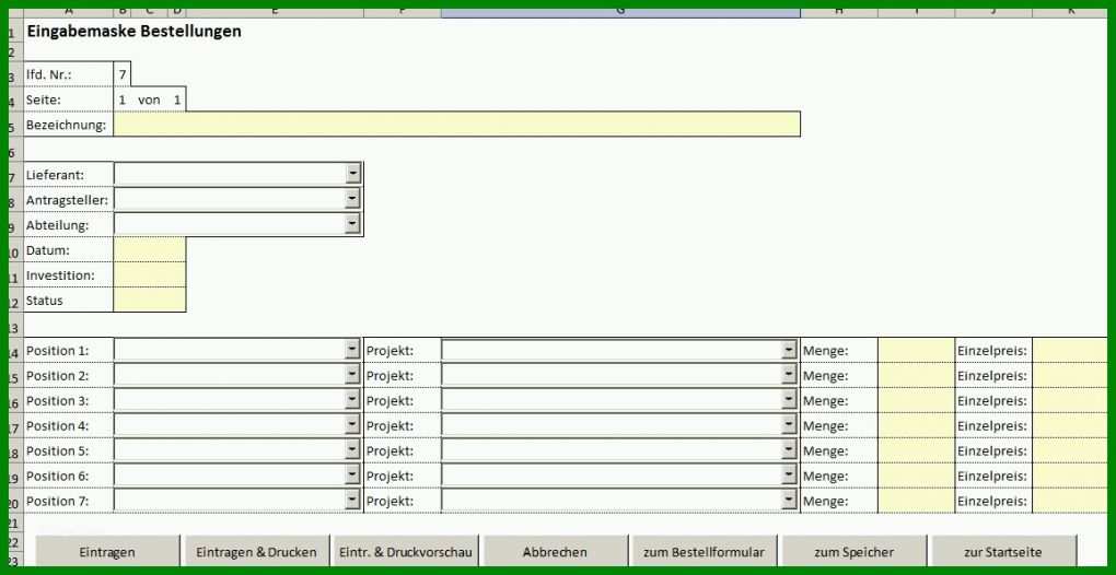 Spezialisiert Bestellformular Excel Vorlage 1155x596