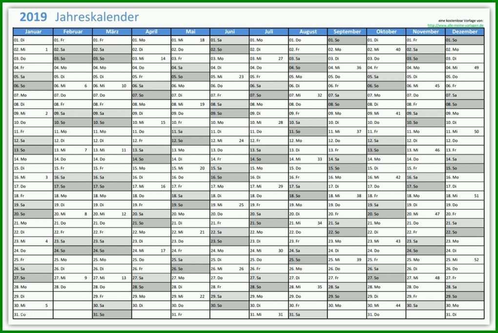 Erstaunlich Kalender 2019 Vorlage 1188x796