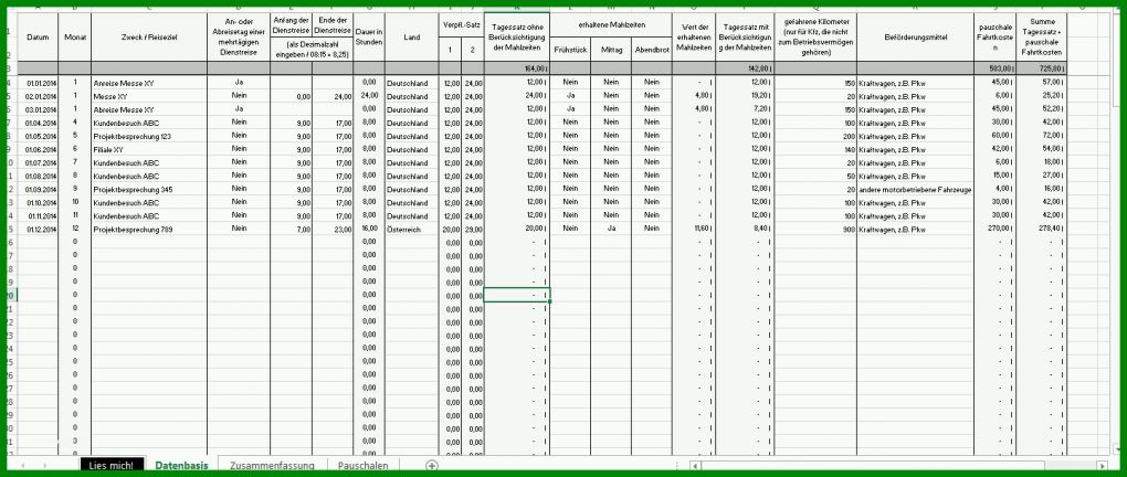 Außergewöhnlich Tankliste Excel Vorlage 1440x610