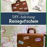 Diy Anleitung Reisegutschein Basten Mit Koffer Teil Der Reisegutschein Basteln Vorlage