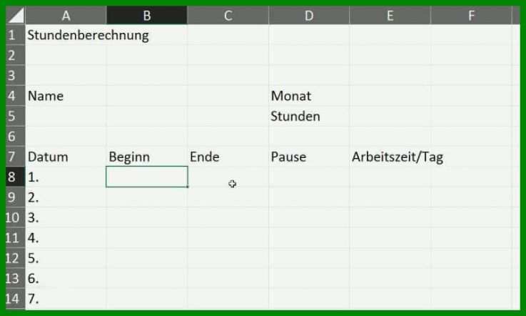 Gr Te Datev Vorlage Zur Dokumentation Der T Glichen Arbeitszeit