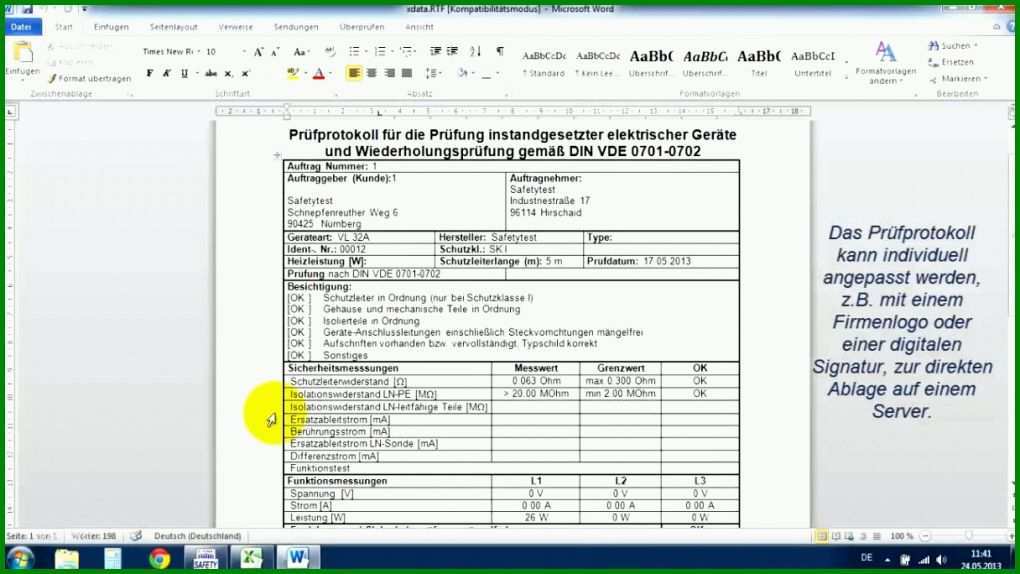 Überraschend Messprotokoll Excel Vorlage 1216x684