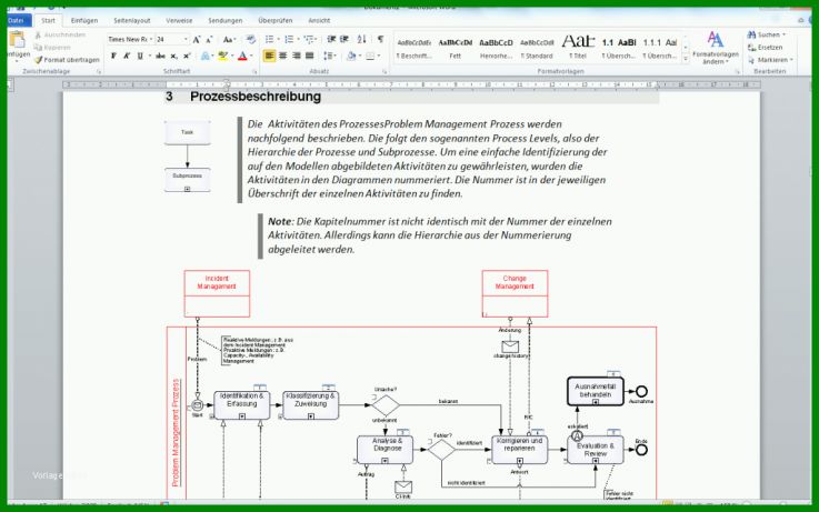 Fantastisch Prozessdokumentation Vorlage Word 1024x640