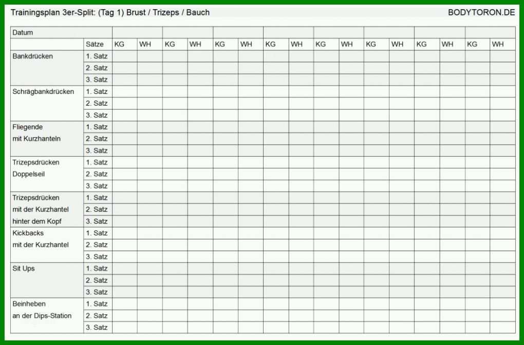 Atemberaubend Trainingsplan Vorlage 1024x676