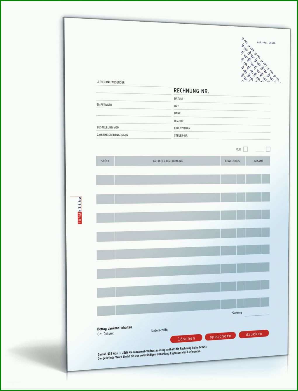 Kreativ Vorlage Für Rechnung Kleinunternehmer 1600x2100