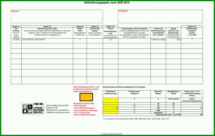 Perfekt Beförderungspapier Adr Vorlage 1620x1029