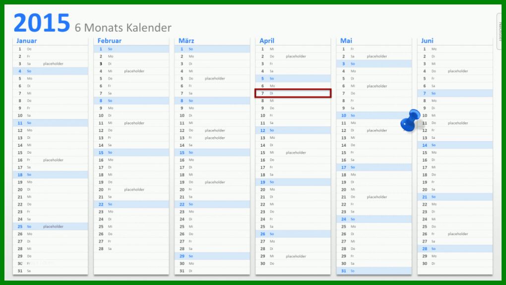 Limitierte Auflage Powerpoint Kalender Vorlage 1024x577