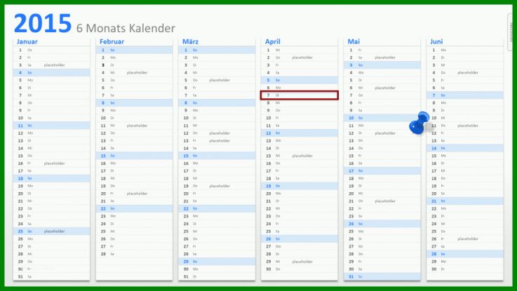 Limitierte Auflage Powerpoint Kalender Vorlage 1024x577