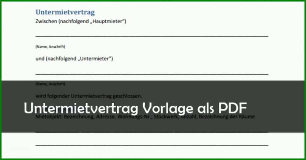 Perfekt Untermietervertrag Vorlage 1200x627