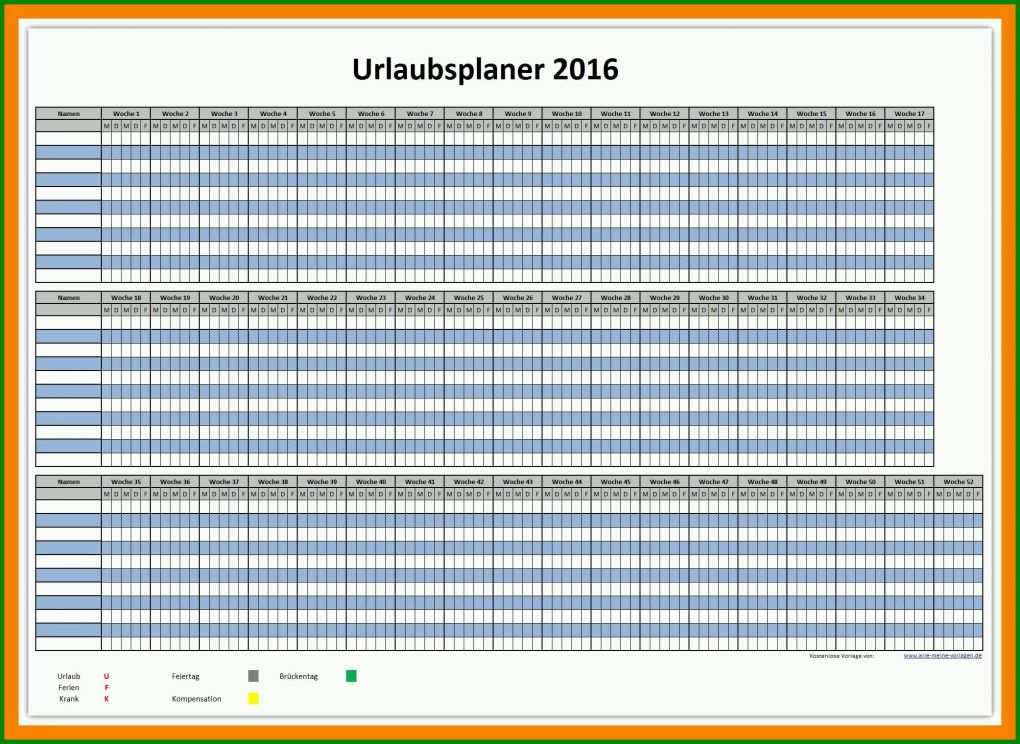 Beeindruckend Urlaubsplan Excel Vorlage Für Deinen Erfolg