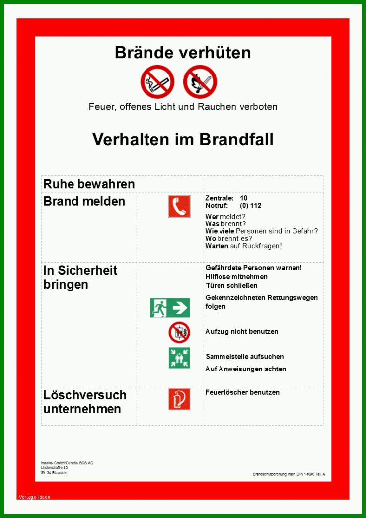 Brandschutzordnung Teil A Vorlage: 7 Stile Nur FÃ¼r Sie