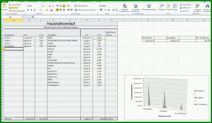 Angepasst Haushaltsplan Excel Vorlage 1517x883