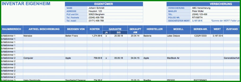 Spezialisiert Warenbestand Excel Vorlage 1209x413