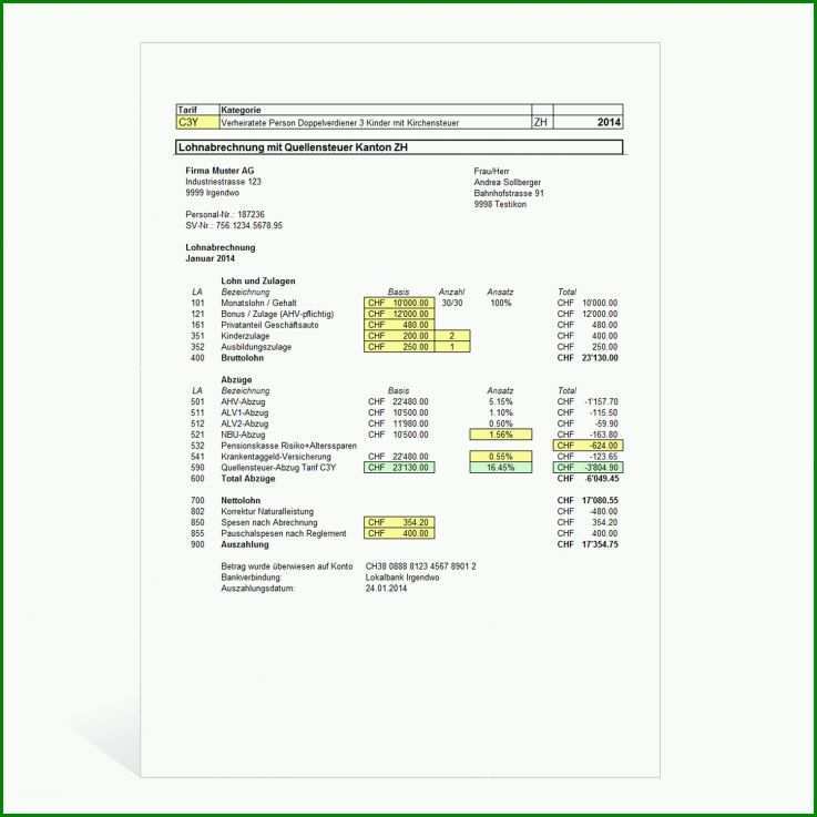 Überraschend Lohnabrechnung Vorlage Excel 1500x1500