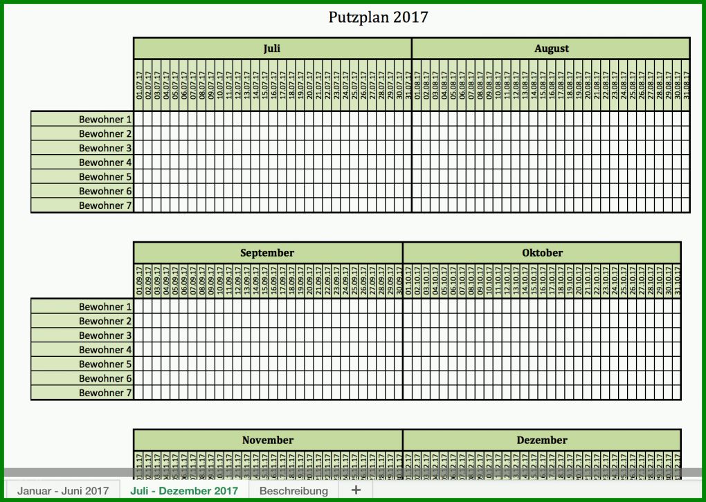 Phänomenal Putzplan Vorlage Excel 1574x1120