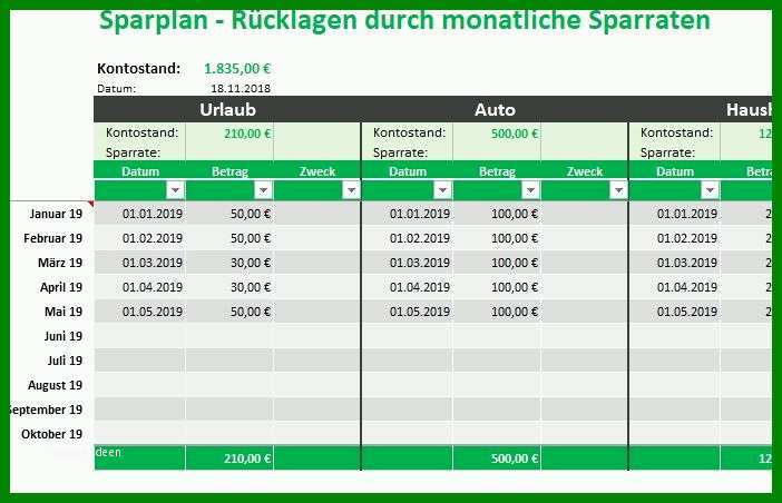 Moderne Sparplan Vorlage 702x452