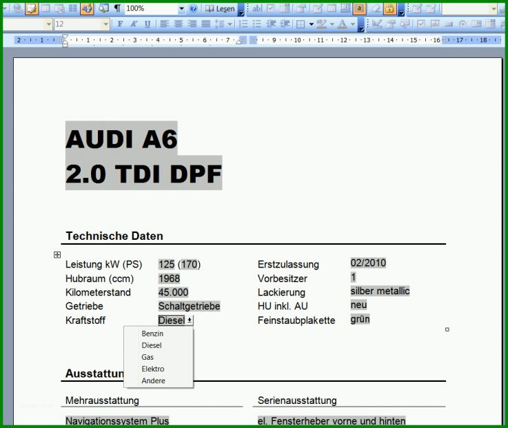 Auffällig Vorlage Autoverkauf 1033x871