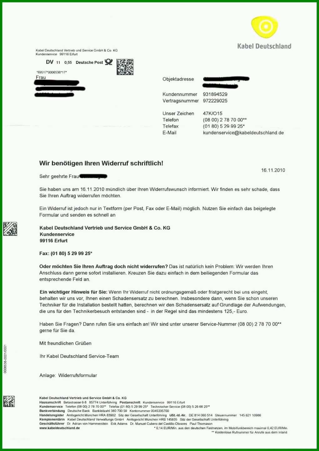 Unvergleichlich Vodafone sonderkündigung Umzug Vorlage 1240x1753