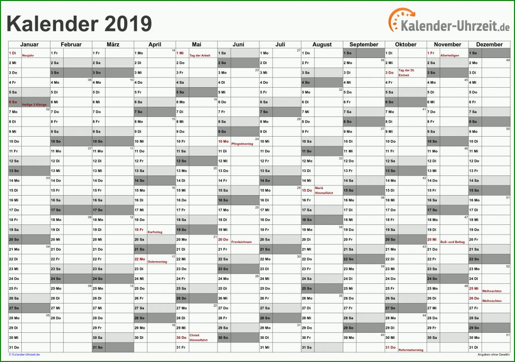 Perfekt Kalender 2019 Vorlage 3200x2254