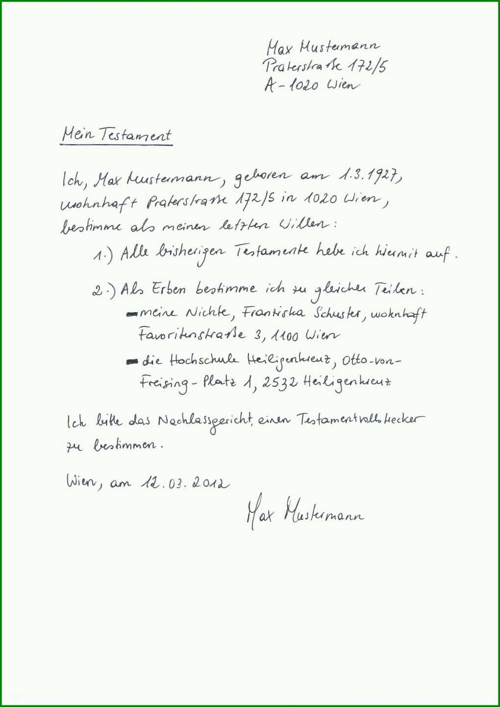 Erschwinglich Testament Vorlage Alleinerbe Pdf 2480x3507