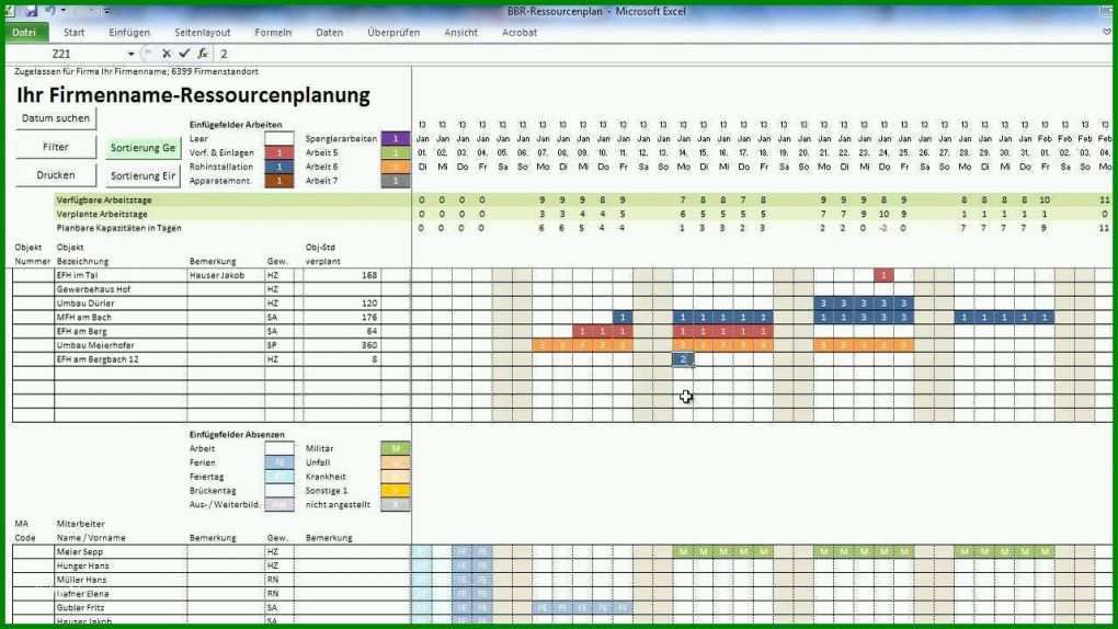 Einzahl Ressourcenplanung Excel Vorlage Kostenlos 1280x720