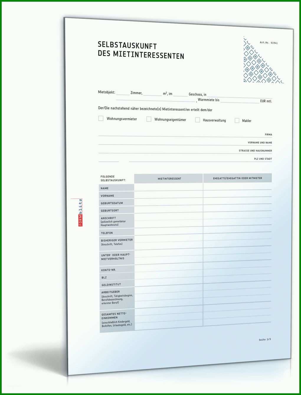 Unglaublich Vorlage Selbstauskunft Commerzbank 1600x2100