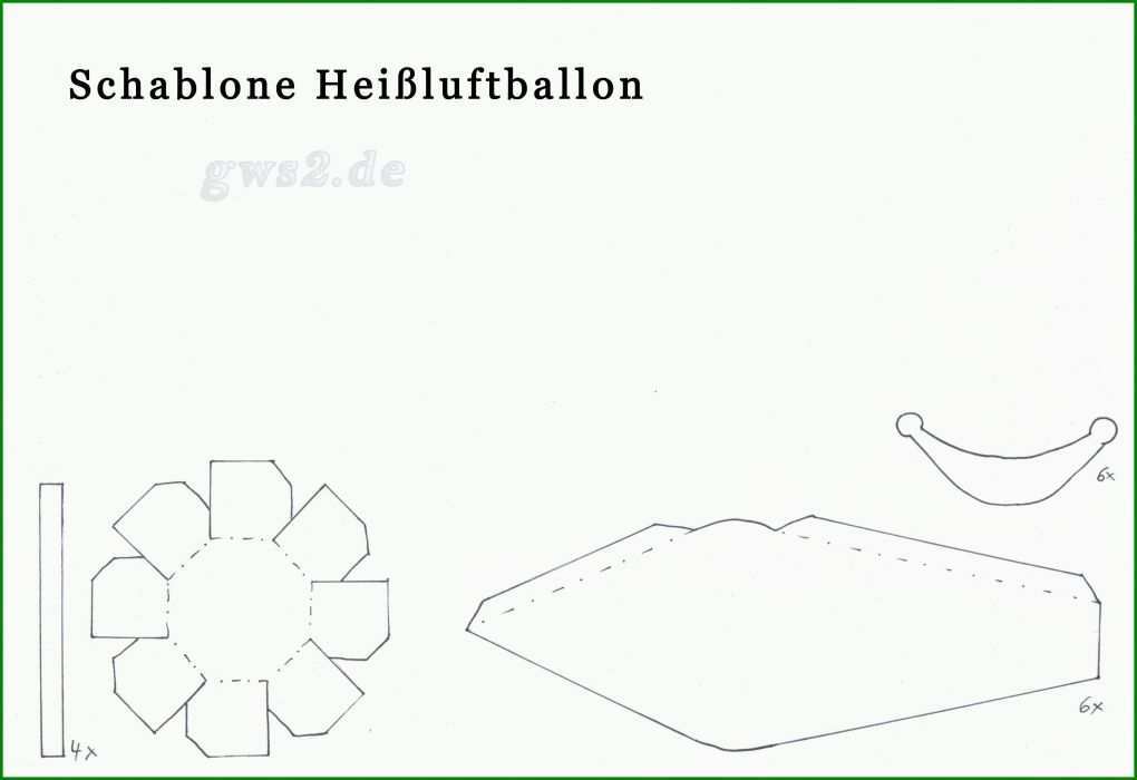 Erschwinglich Heißluftballon Basteln Vorlage Papier 3504x2404