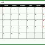 Neue Version Kalender Vorlage 2019 1052x744