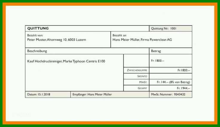 Neue Version 16 Quittung Privatverkauf Vorlage Ohne Mehrwertsteuer