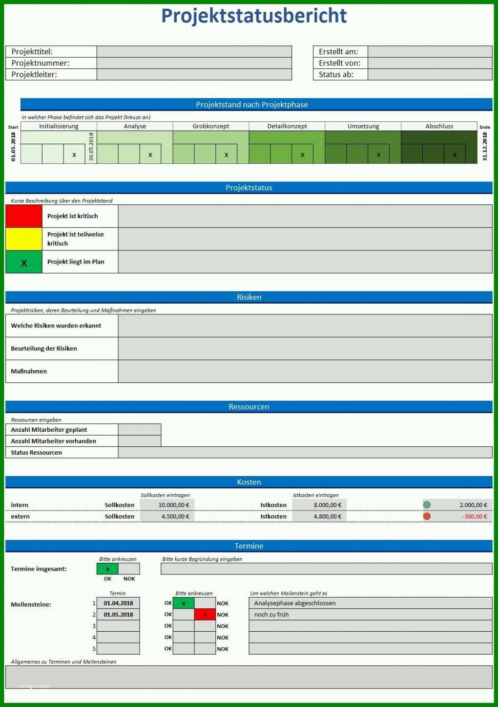 Atemberaubend Statusbericht Projektmanagement Vorlage 1093x1549