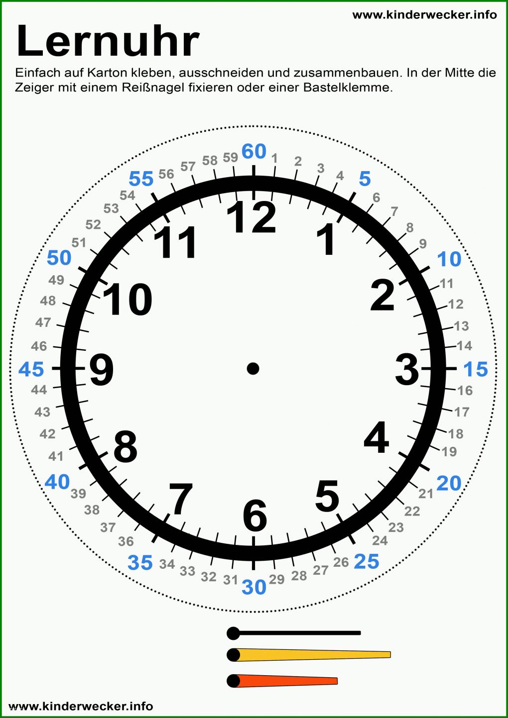 Allerbeste Uhr Selber Basteln Vorlage 2480x3508