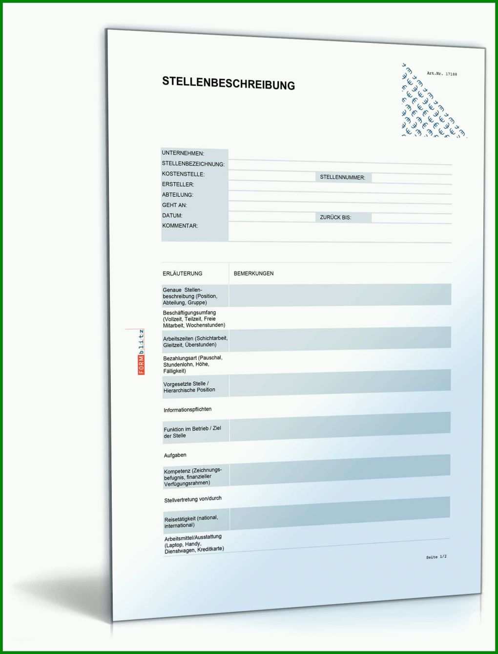 Moderne Vorlage Stellenbeschreibung 1600x2100