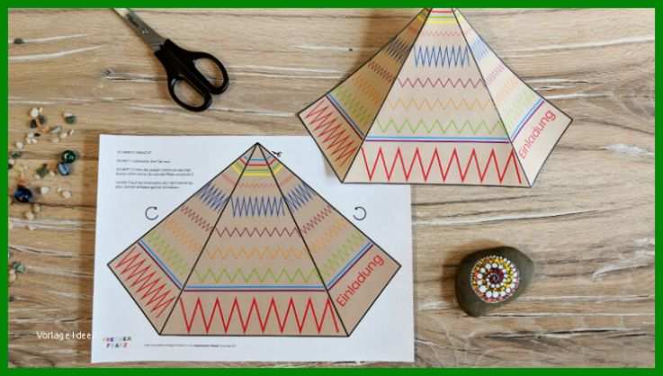 Diy Indianer Kindergeburtstag über 50 Ideen Und Teil Der Tipi Basteln Papier Vorlage