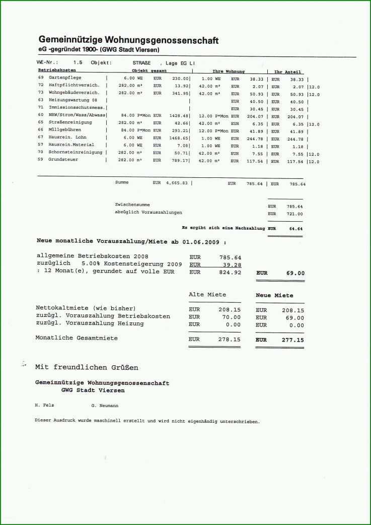 Größte 12 Nebenkostenabrechnung Vermieter Vorlage 293131