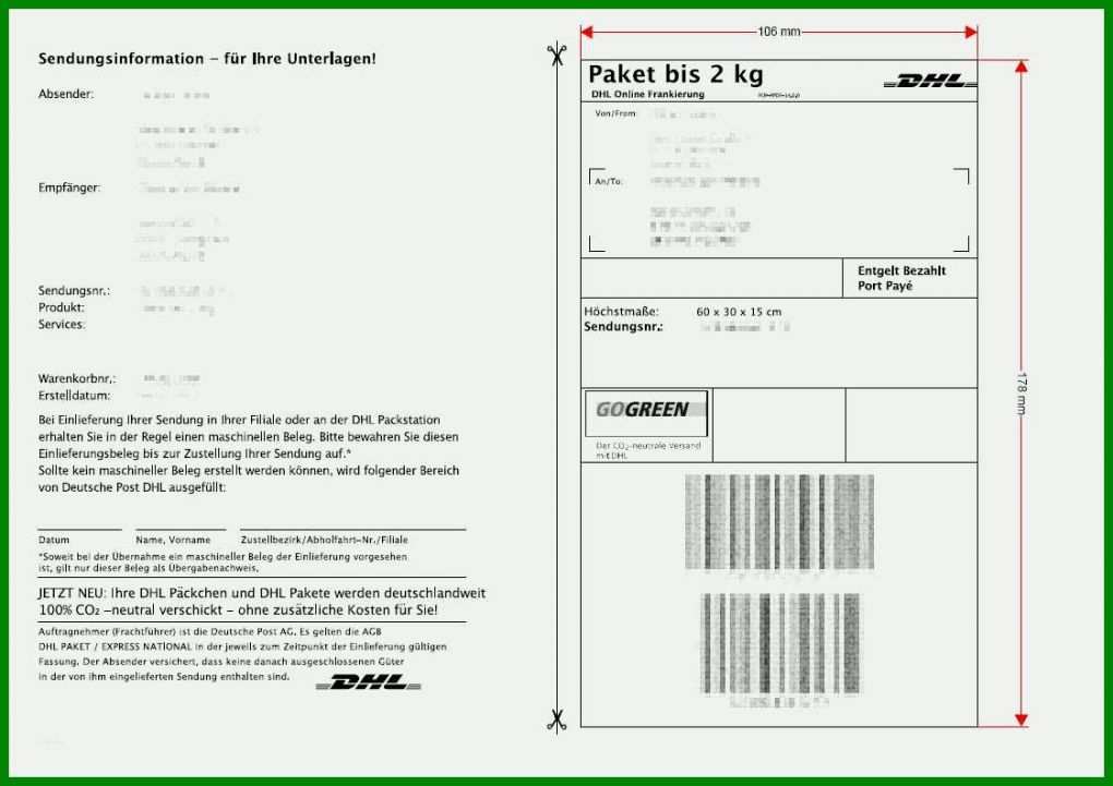 Kreativ Paketschein Vorlage 1122x793