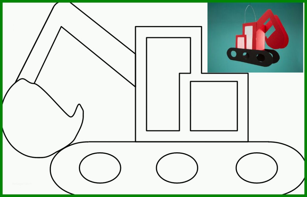 Hervorragen Bagger Laterne Basteln Vorlage 1055x679